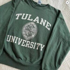 Tulane University Forest Green Color Shirt Sweatshirt Retro vintage Sweater